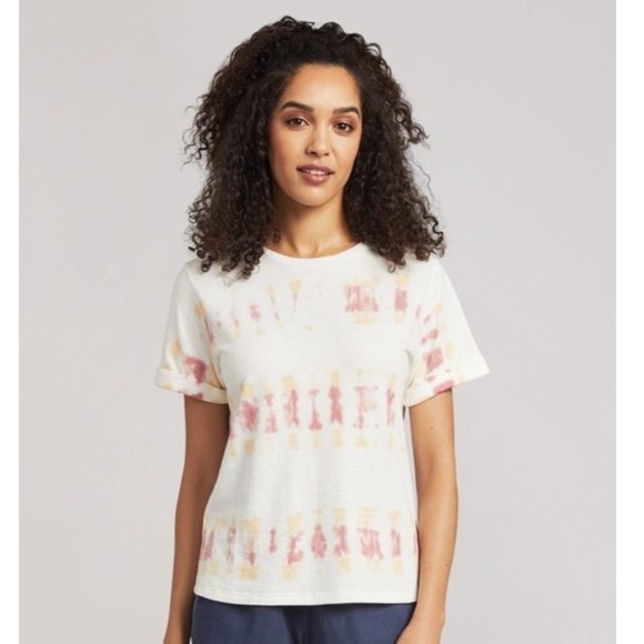 Faherty Tops - Faherty Shirt Zuma Cloud Short Sleeve Pink Tie Dye Womens Extra Large